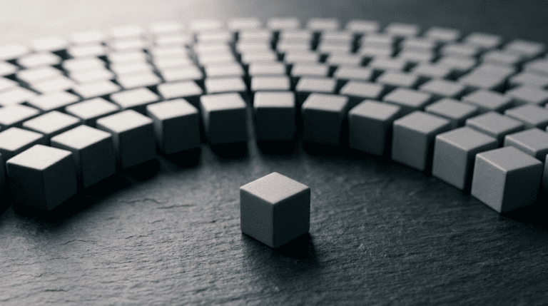 ai crypto price prediction - fanned arc of grey cubes showing a spread of possible outcomes