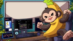 Banana Gun trader celebrating a meme coin take-profit at 4x